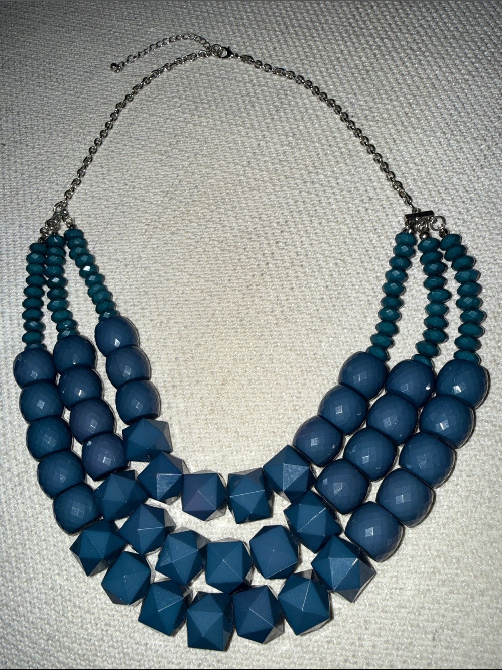 Blue Beaded Statement Necklace